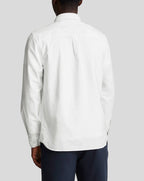 Lyle & Scott Tonal Eagle Plain Oxford Shirt White