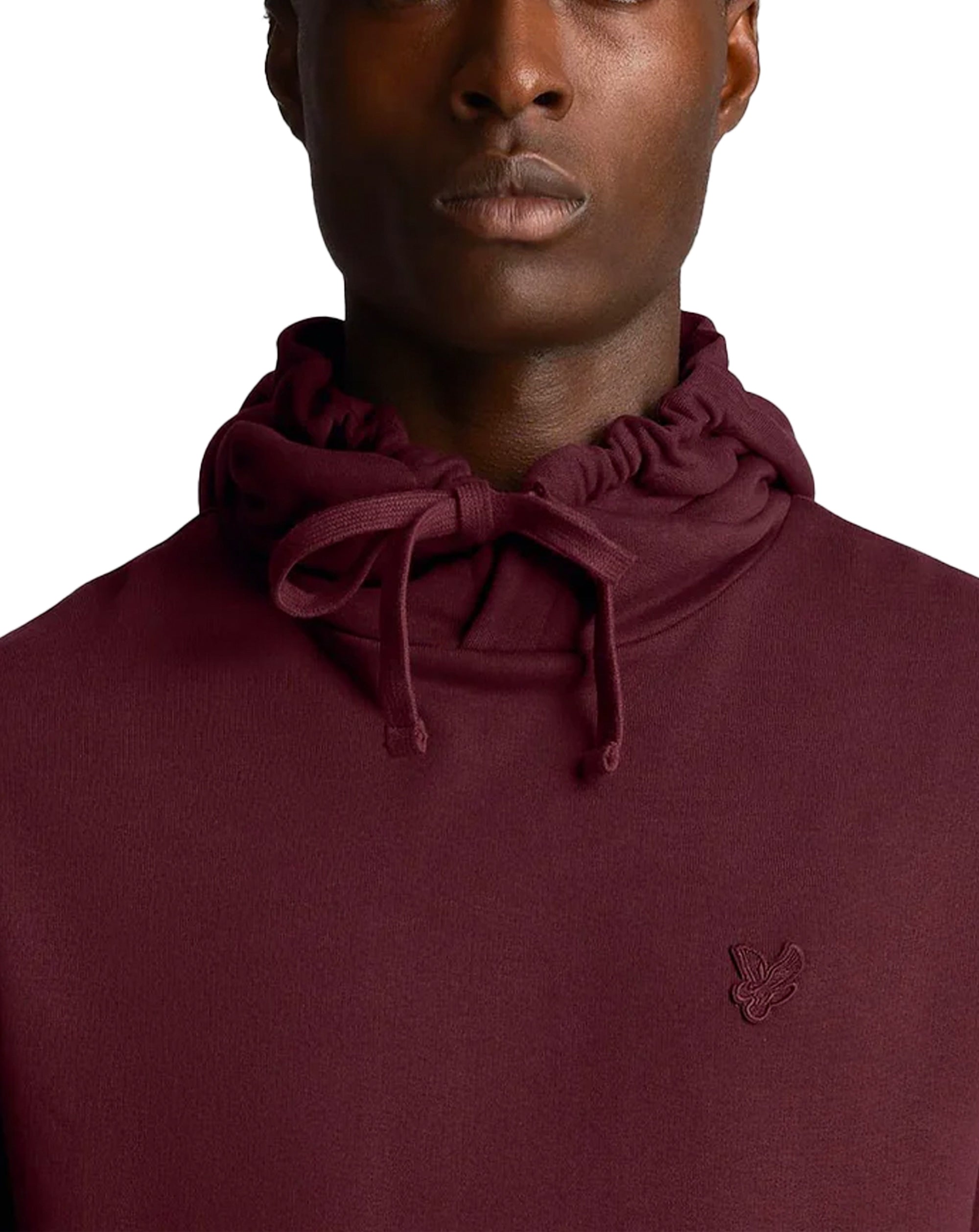 Lyle & Scott Tonal Eagle Pullover Hoodie Burgundy