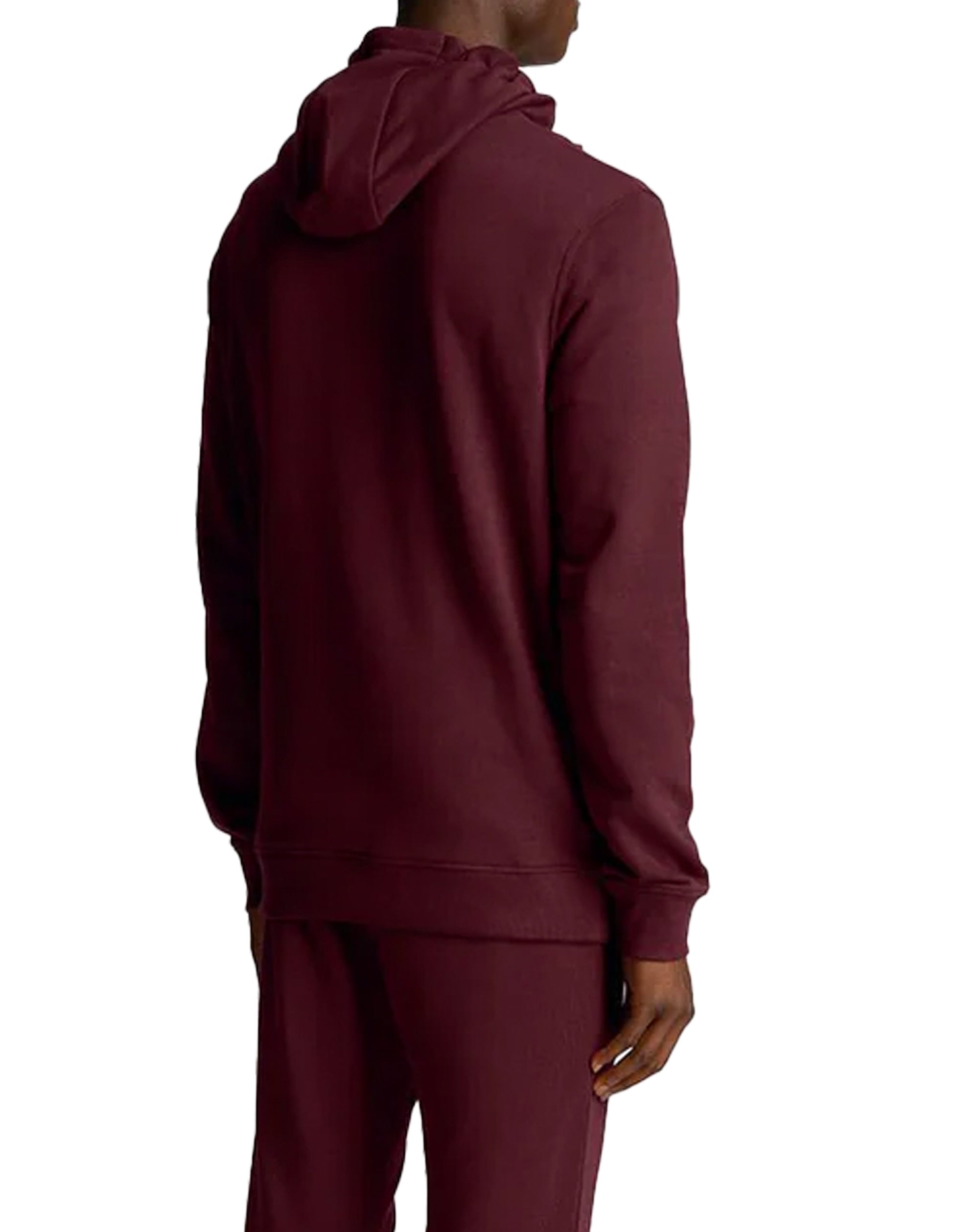 Lyle & Scott Tonal Eagle Pullover Hoodie Burgundy