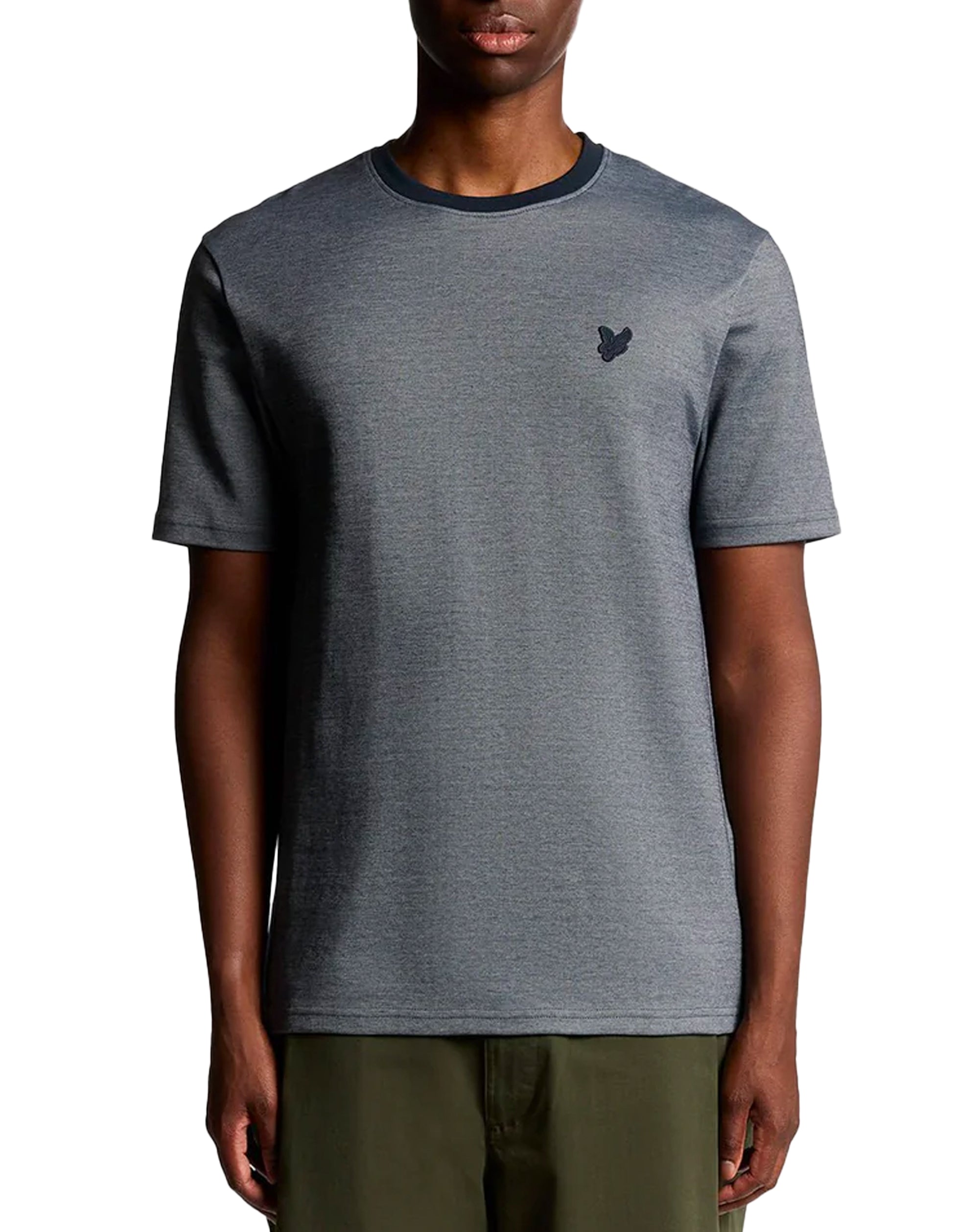 Lyle & Scott Two Tone Pique T-Shirt Chambray Blue