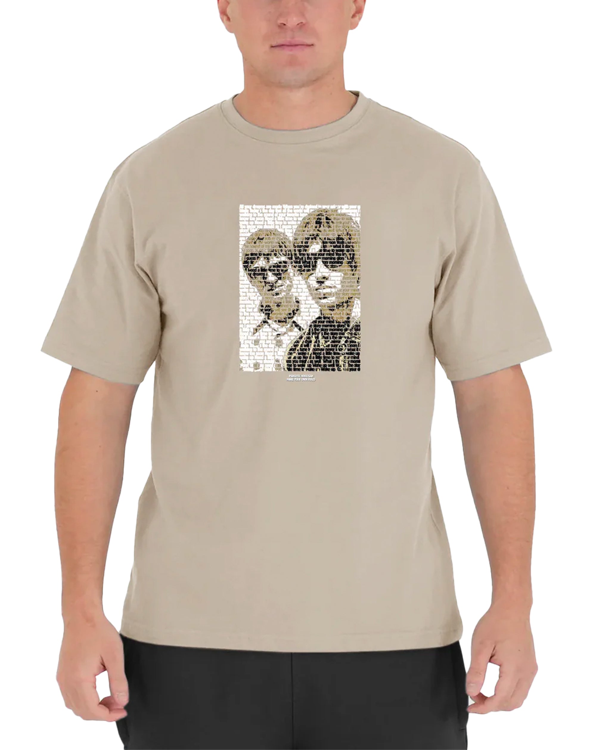 Peaceful Hooligan Oasis Brothers T Shirt Stone