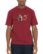 Peaceful Hooligan Oasis Poster Dove T Shirt Deep Red