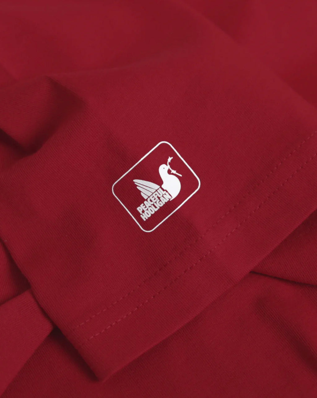 Peaceful Hooligan Oasis Poster Dove T Shirt Deep Red