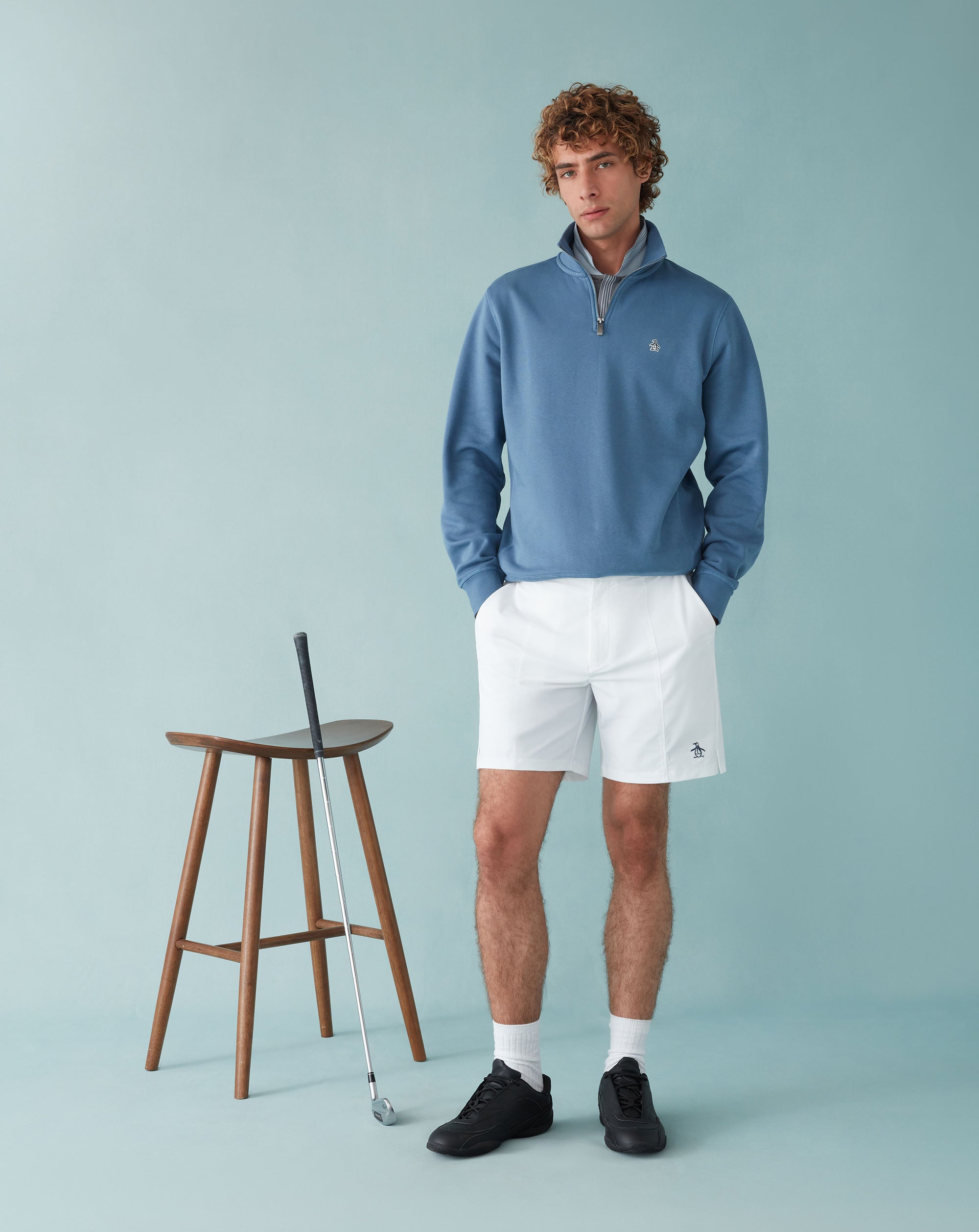 Penguin Penguin 1/4 zip sweat shirt COPEN BLUE