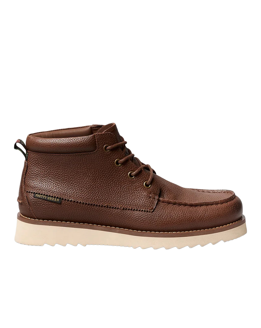 Pretty Green Ashby Boot Tumbled Leather TAN