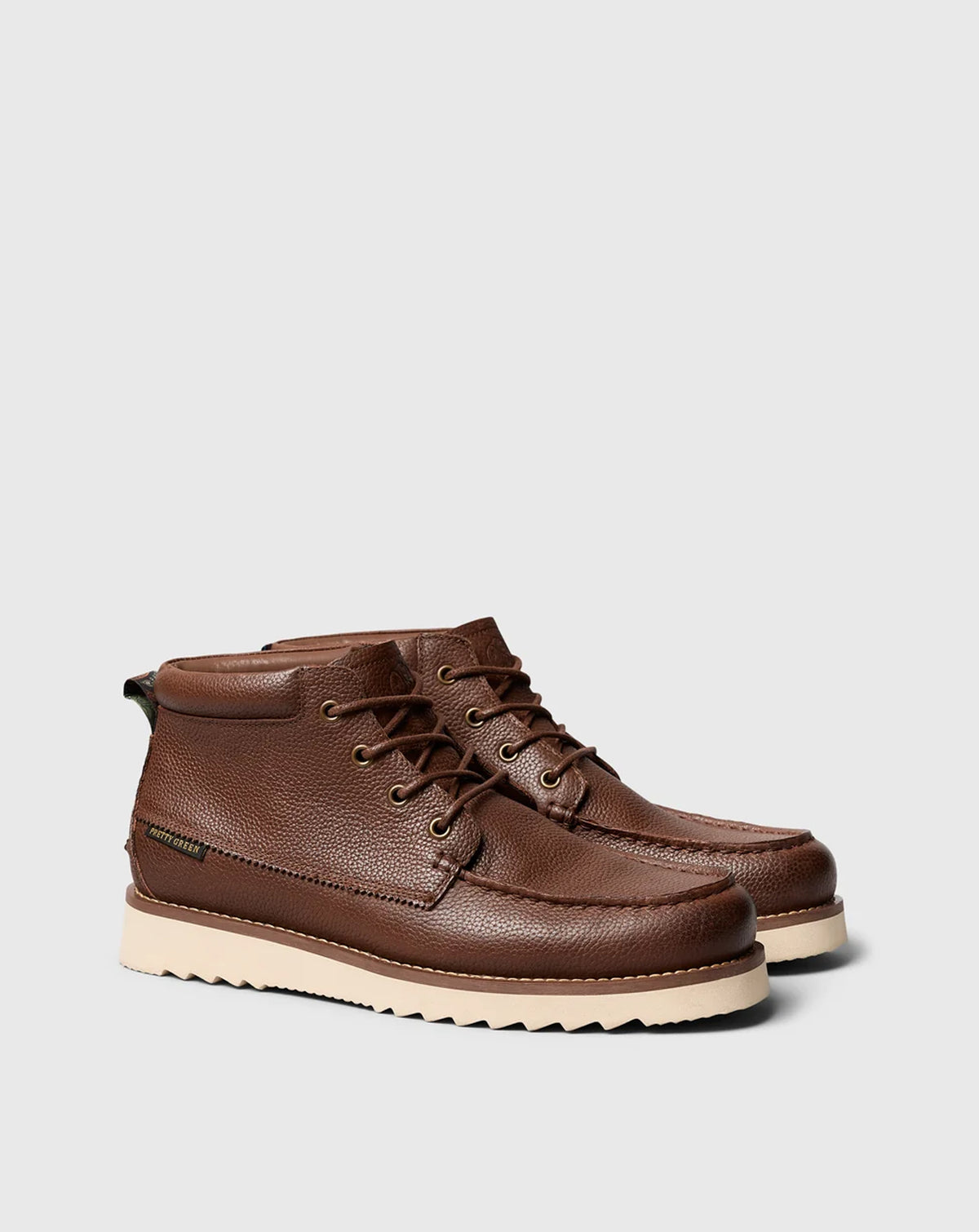 Pretty Green Ashby Boot Tumbled Leather TAN