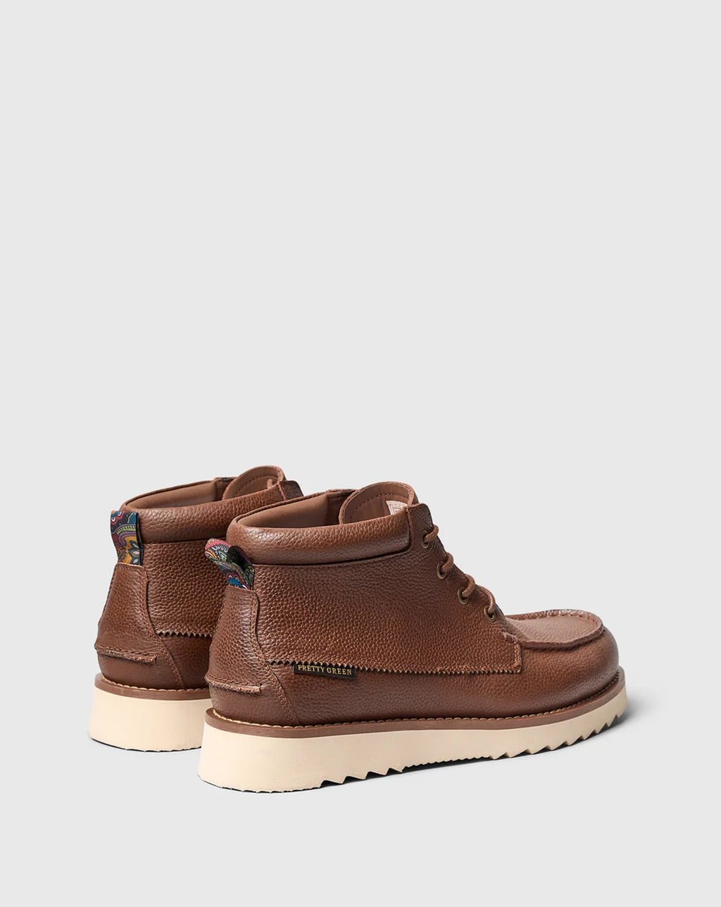 Pretty Green Ashby Boot Tumbled Leather TAN