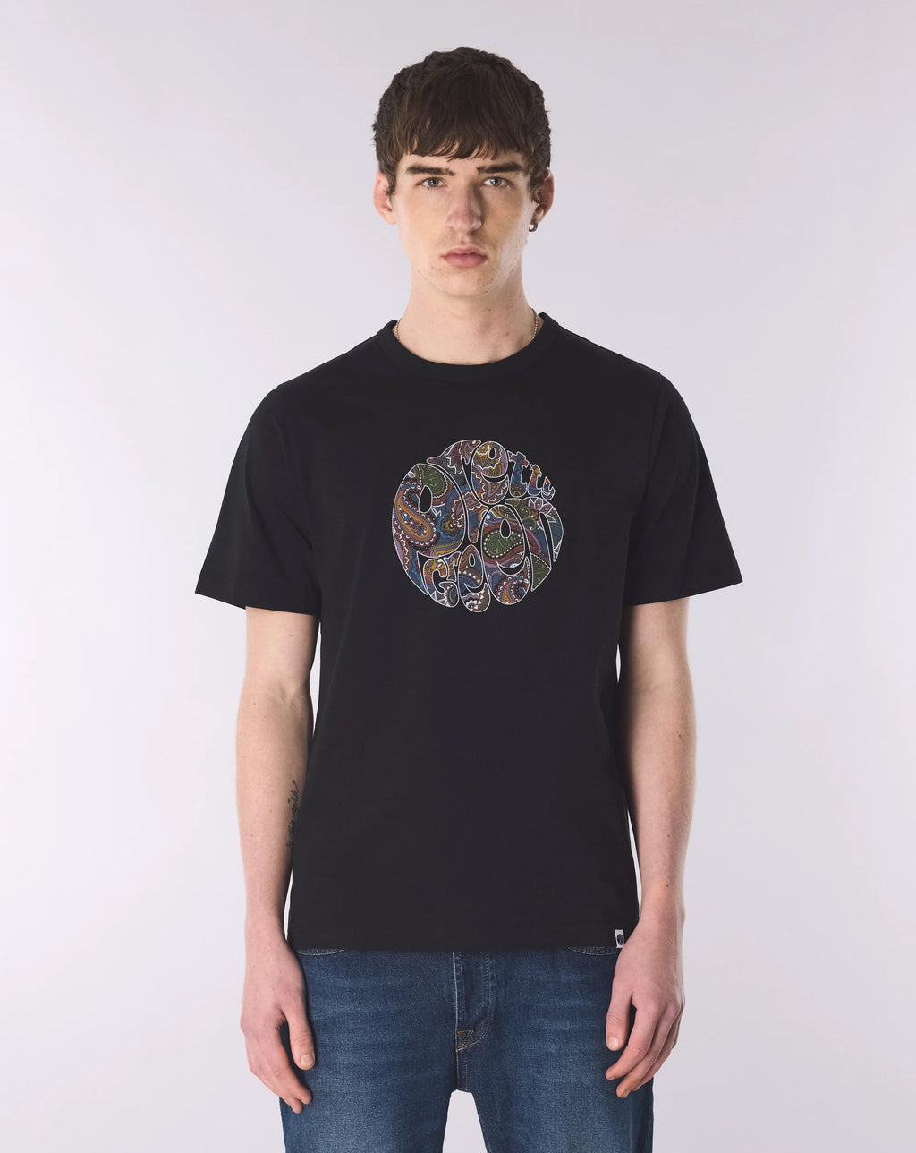 Pretty Green House Paisley Logo T-Shirt BLACK