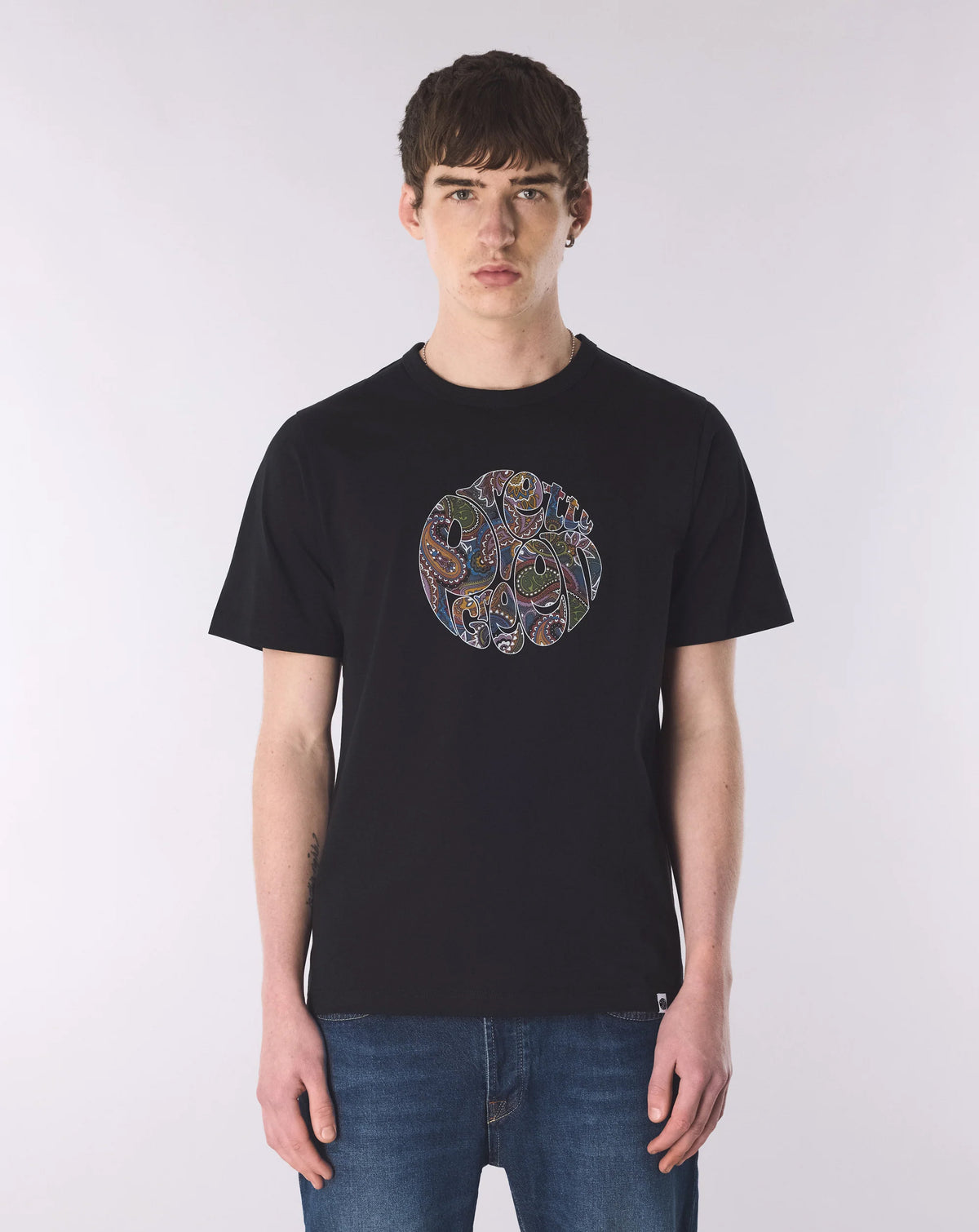 Pretty Green House Paisley Logo T-Shirt BLACK
