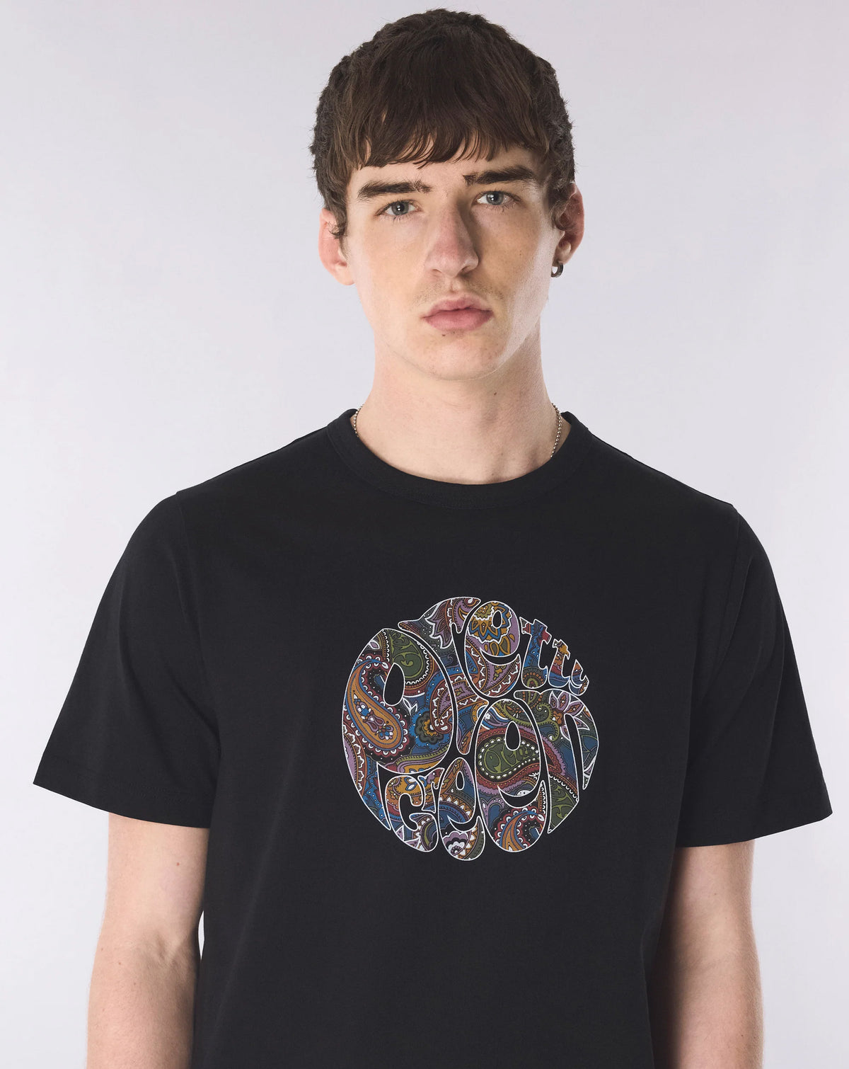 Pretty Green House Paisley Logo T-Shirt BLACK