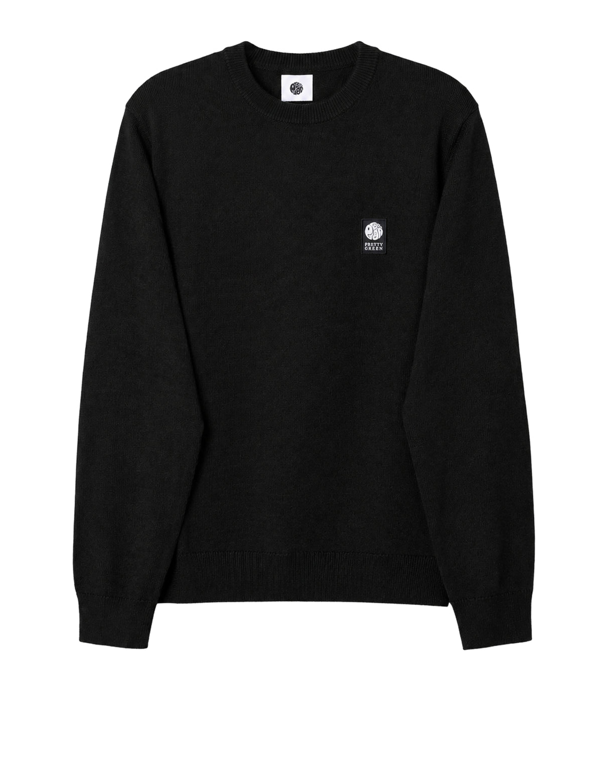 Pretty Green Merino Blend Crew Neck Jumper BLACK