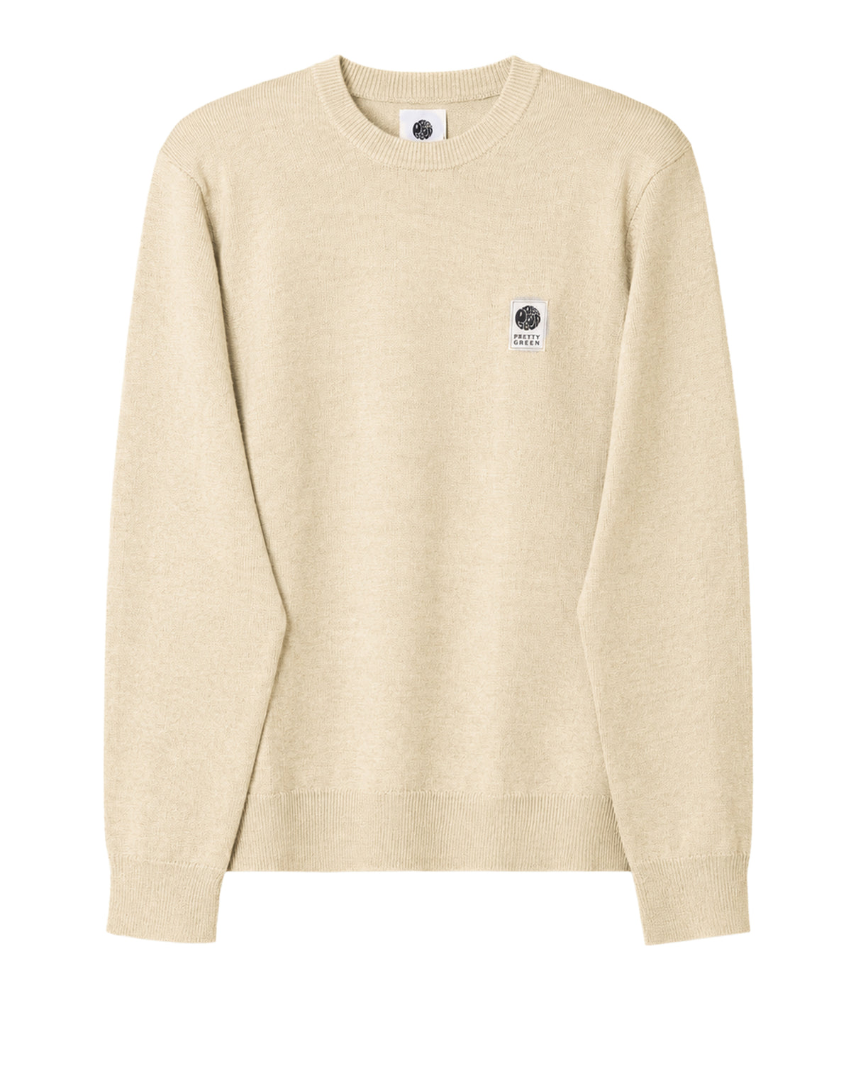 Pretty Green Merino Blend Crew Neck Jumper STONE