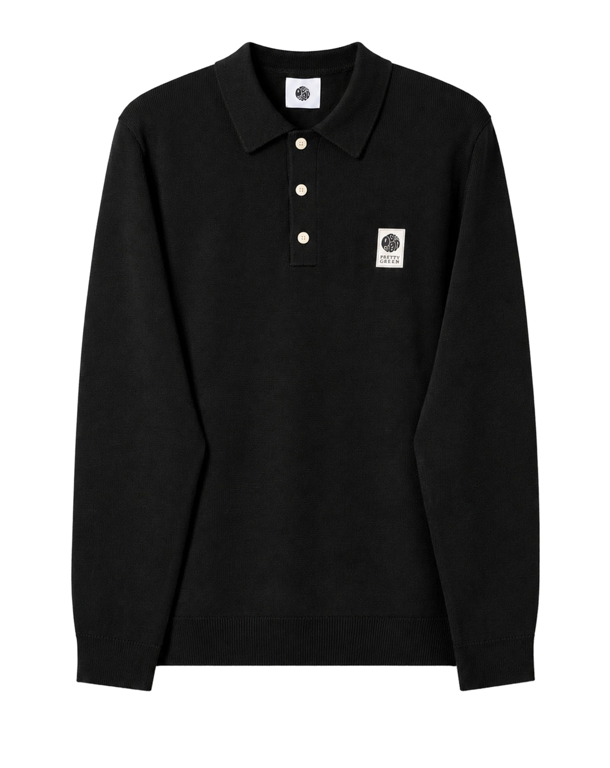Pretty Green Merino Blend Polo BLACK