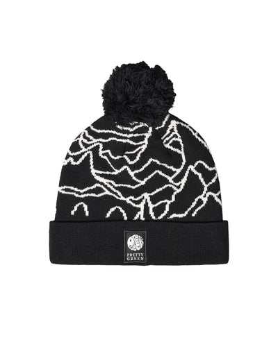 Pretty Green Pulsar Bobble Hat BLACK