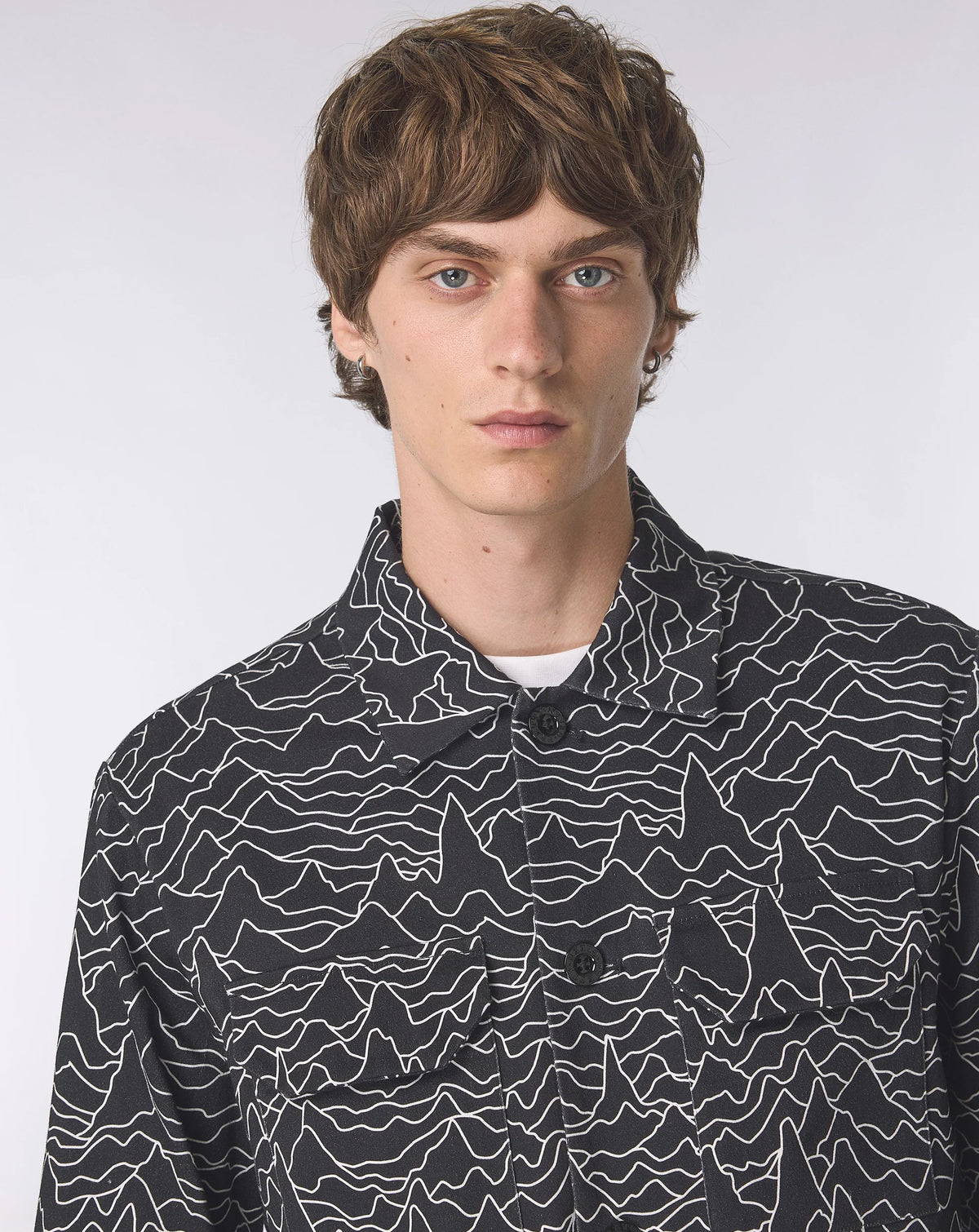 Pretty Green Pulsar Jacket with print BLACK