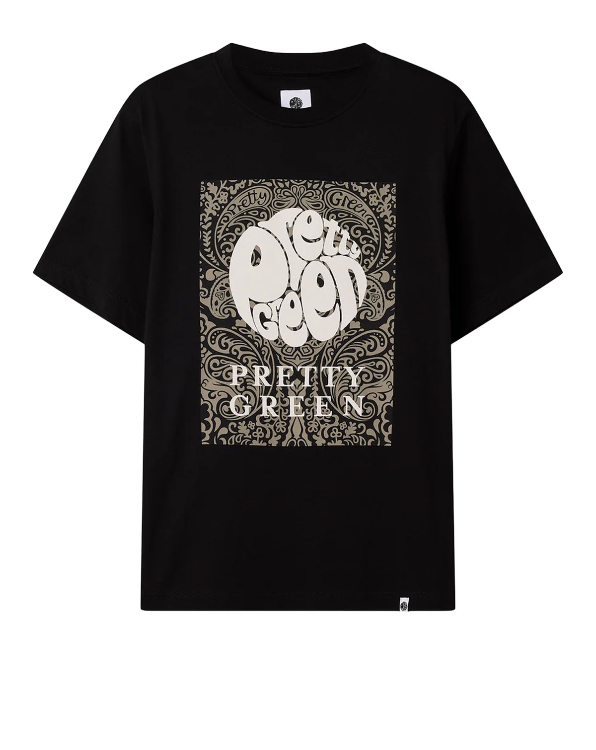Pretty Green Rave On Box Logo T Shirt BLACK