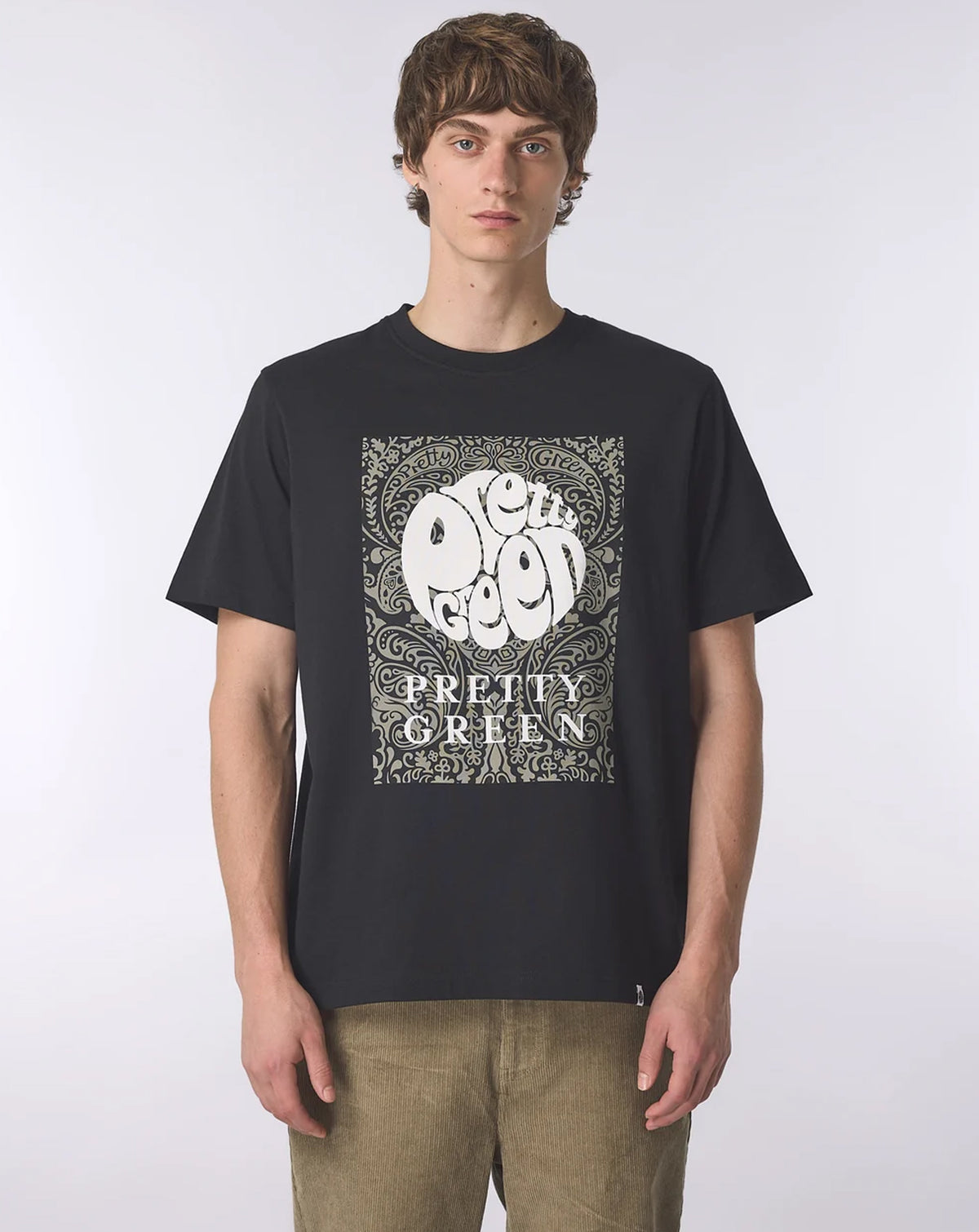 Pretty Green Rave On Box Logo T Shirt BLACK