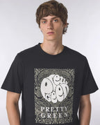 Pretty Green Rave On Box Logo T Shirt BLACK