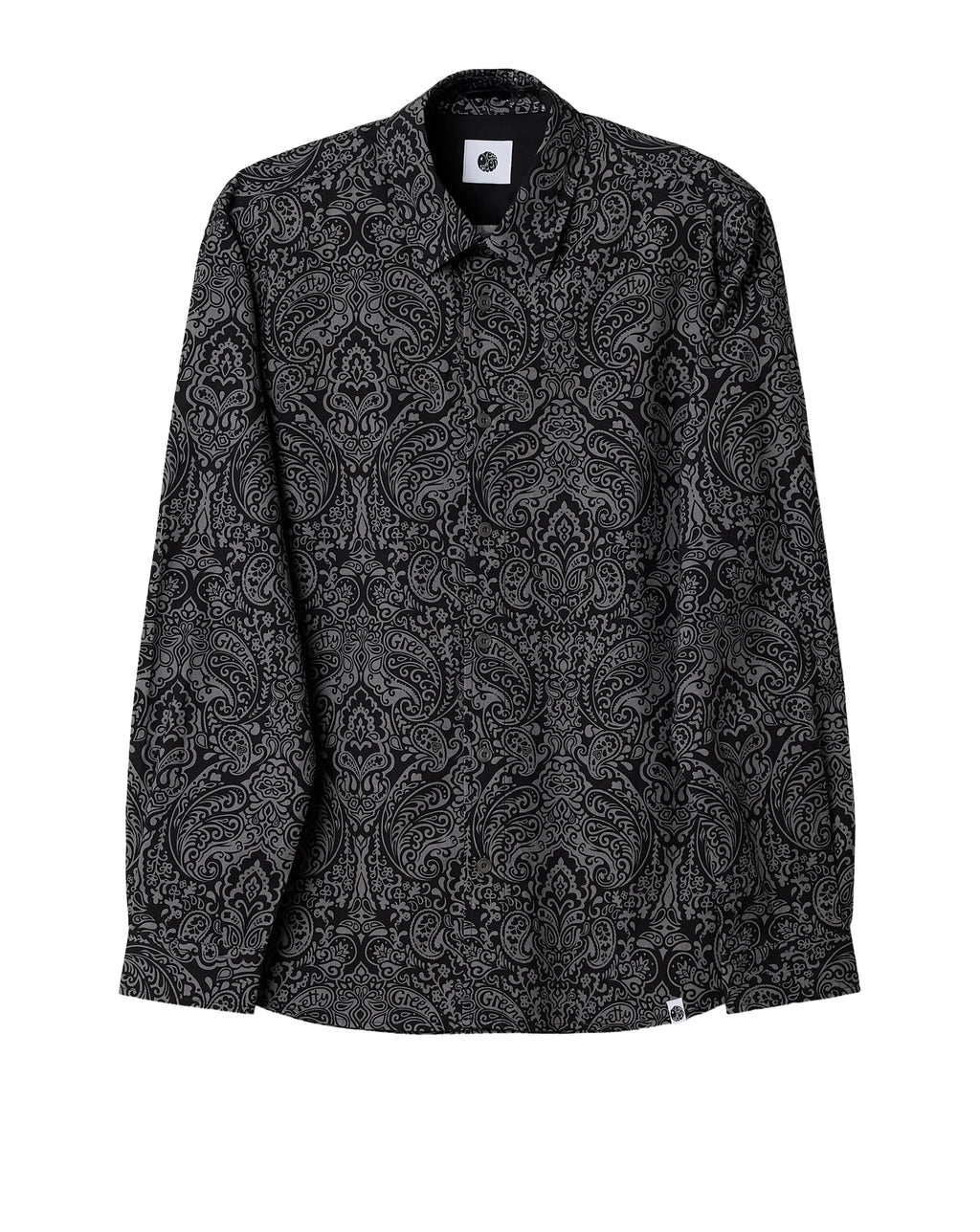 Pretty Green Rave on Linear Paisley Shirt BLACK