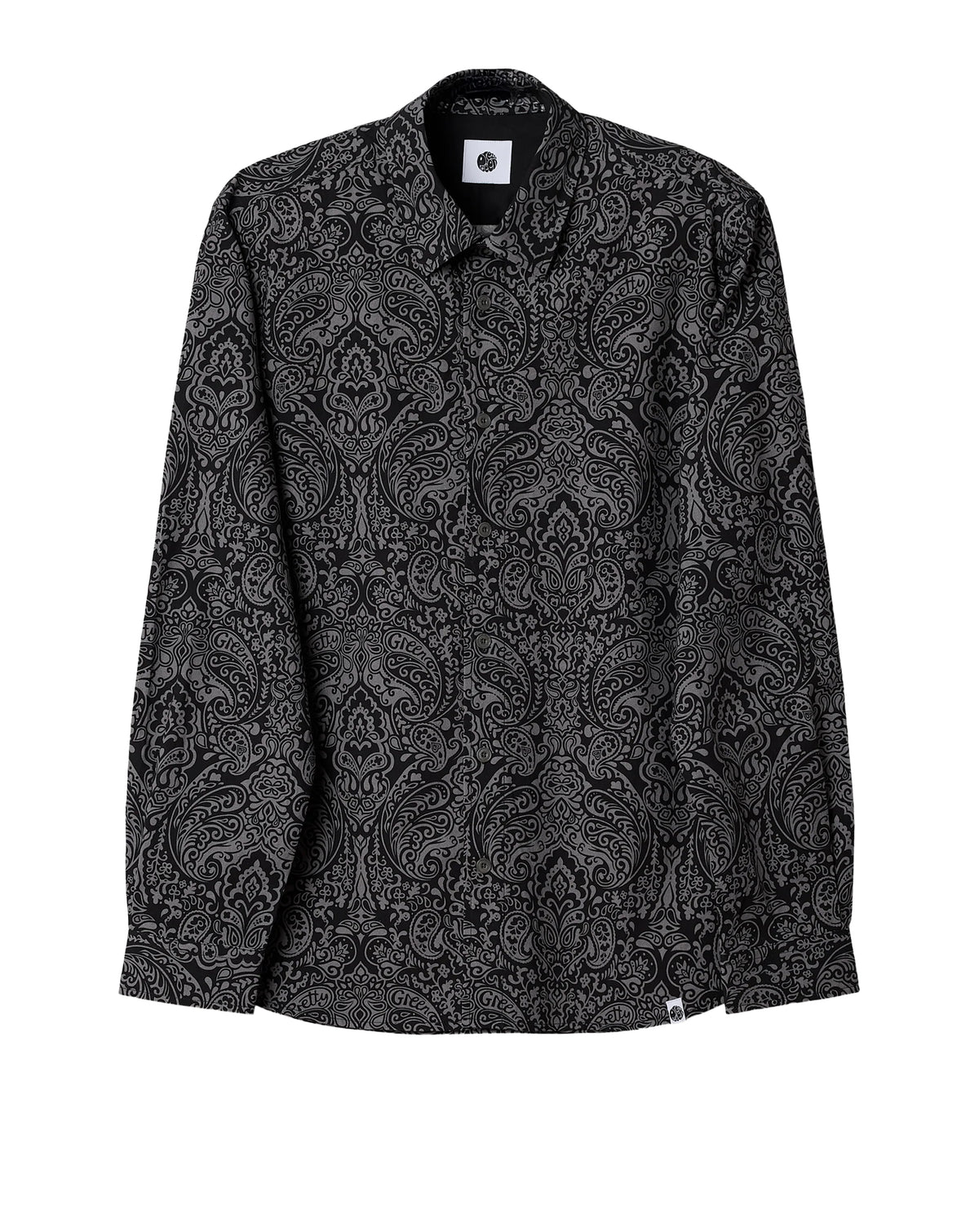 Pretty Green Rave on Linear Paisley Shirt BLACK