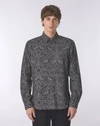 Pretty Green Rave on Linear Paisley Shirt BLACK