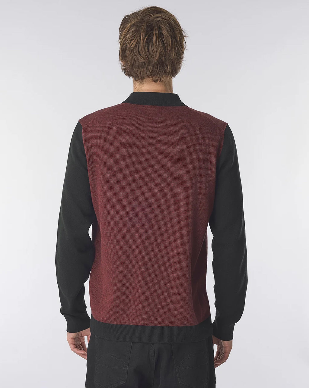 Pretty Green Roxy Long Sleeve Knit Shirt BLACK