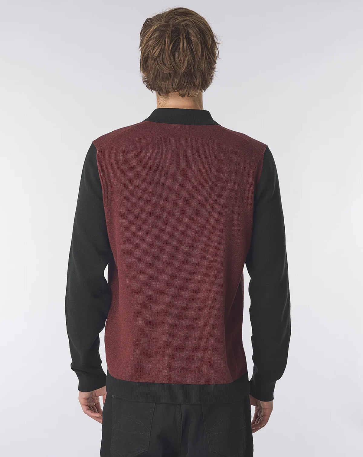 Pretty Green Roxy Long Sleeve Knit Shirt BLACK
