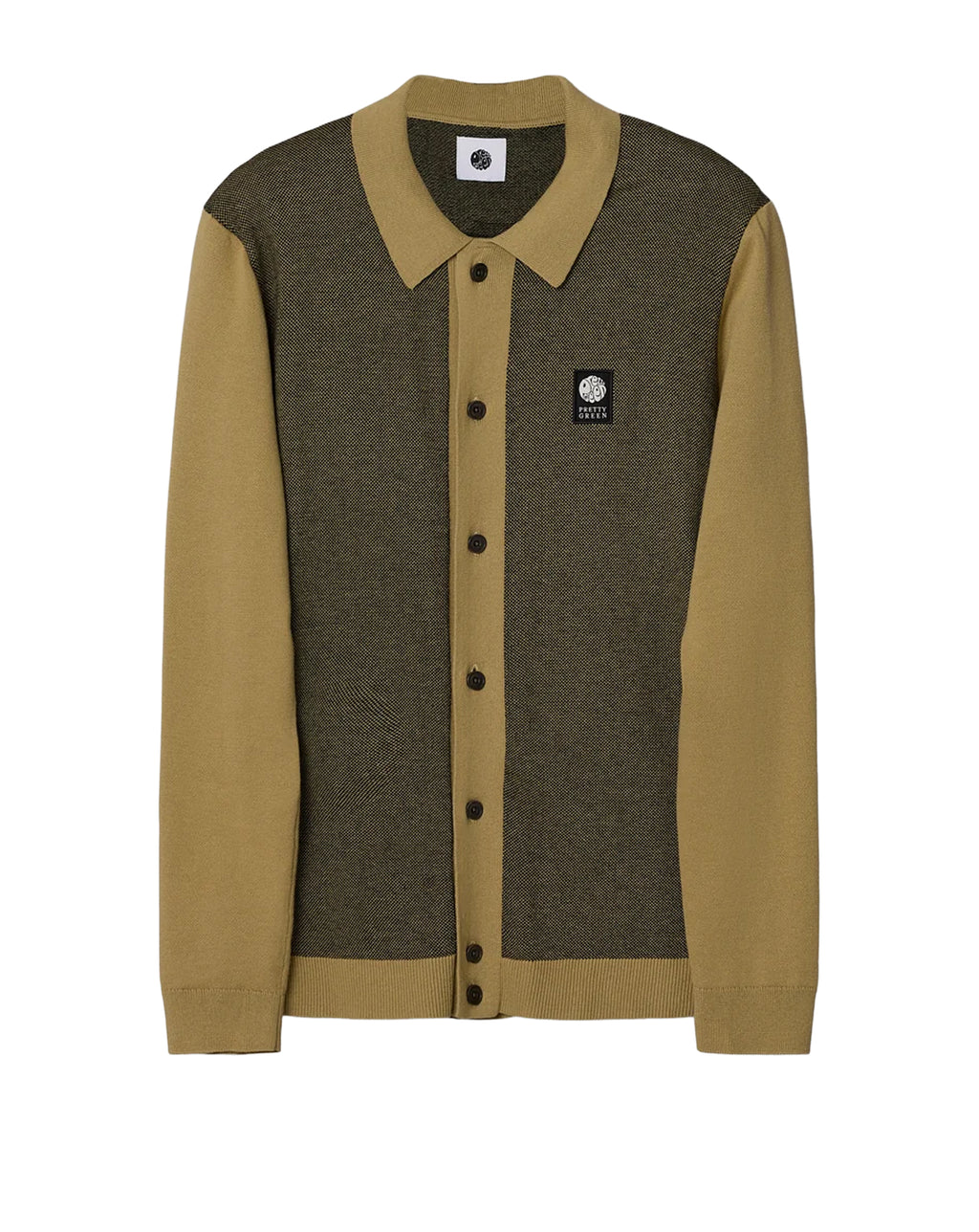 Pretty Green Roxy Long Sleeve Knit Shirt CAMEL