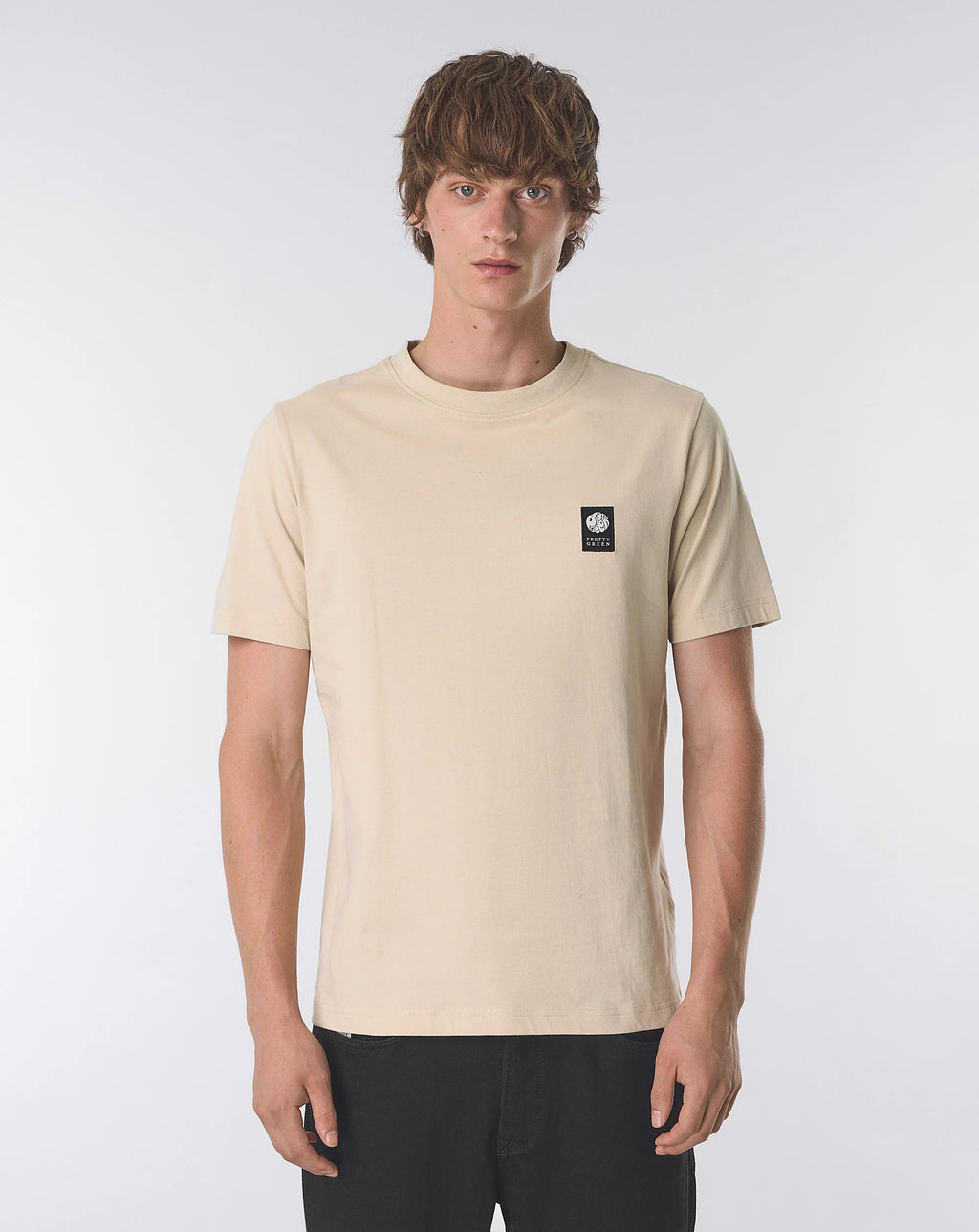 Pretty Green Sinclair Short Sleeve T-Shirt Champagne