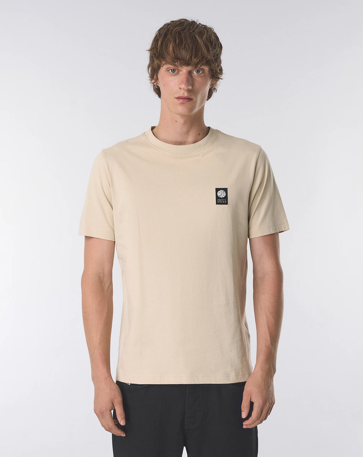 Pretty Green Sinclair Short Sleeve T-Shirt Champagne