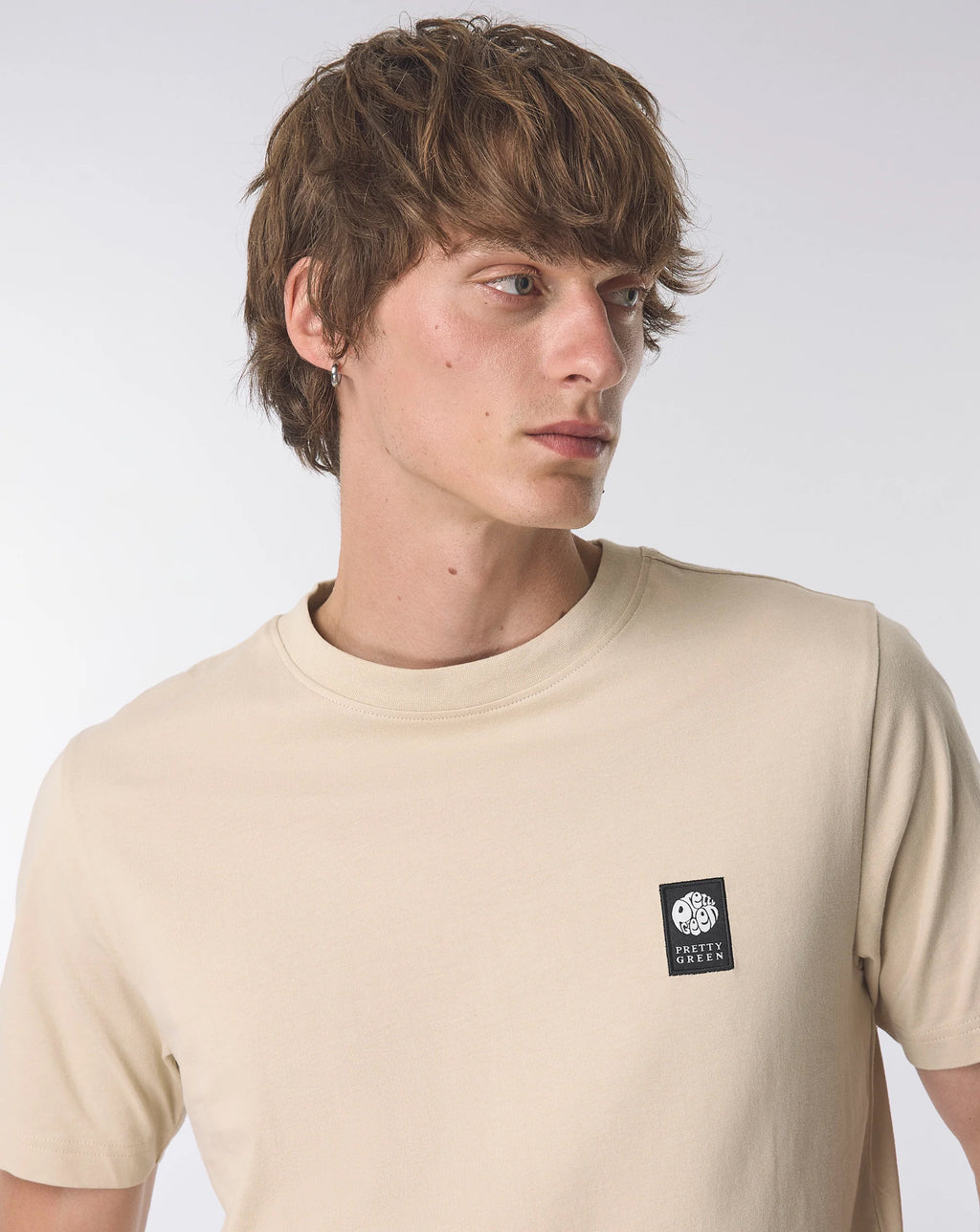Pretty Green Sinclair Short Sleeve T-Shirt Champagne