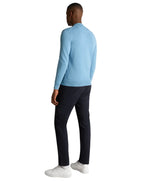 Remus Uomo 1/4 Zip Crew Neck Sweater Pale Blue