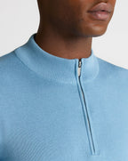 Remus Uomo 1/4 Zip Crew Neck Sweater Pale Blue