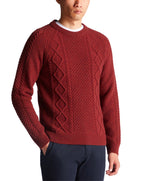 Remus Uomo Crew Neck Chunky Sweater Rust