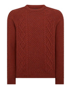 Remus Uomo Crew Neck Chunky Sweater Rust