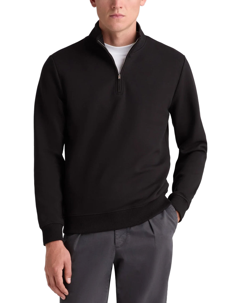 Remus Uomo Half Zip Long Sleeve Jersey Jumper BLACK