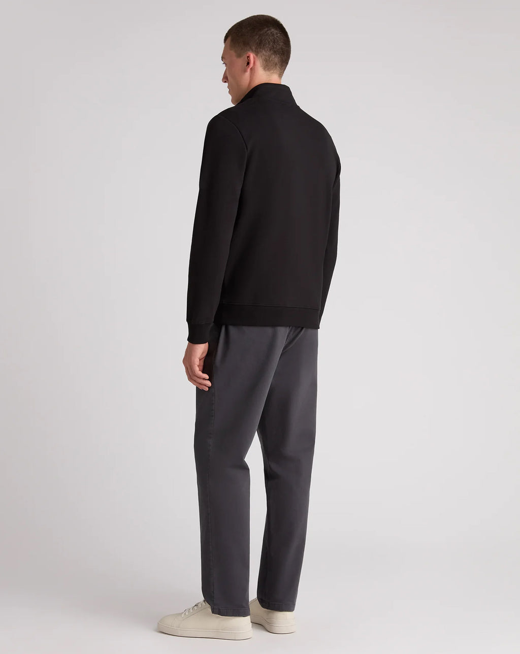 Remus Uomo Half Zip Long Sleeve Jersey Jumper BLACK