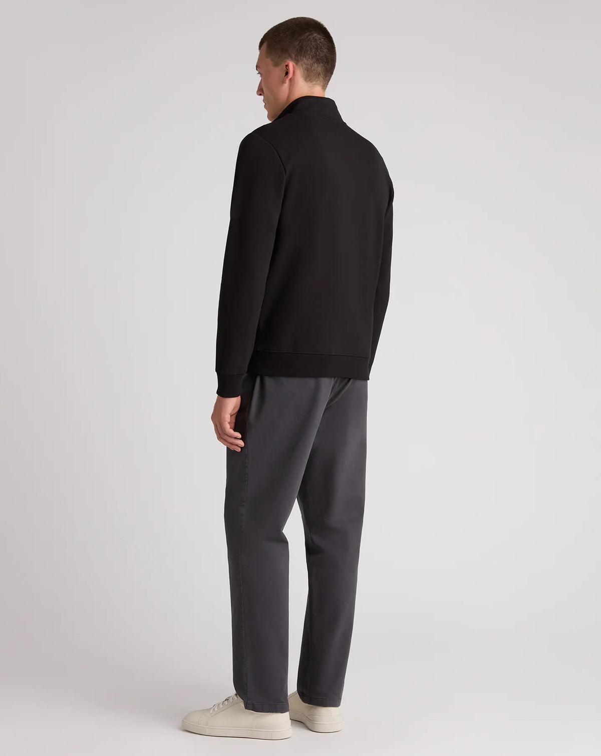 Remus Uomo Half Zip Long Sleeve Jersey Jumper BLACK