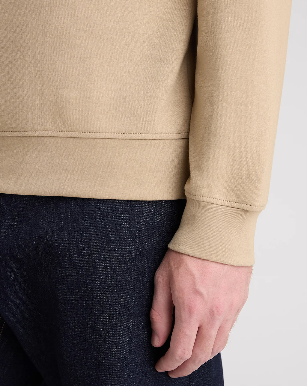 Remus Uomo Half Zip Long Sleeve Jersey Jumper STONE
