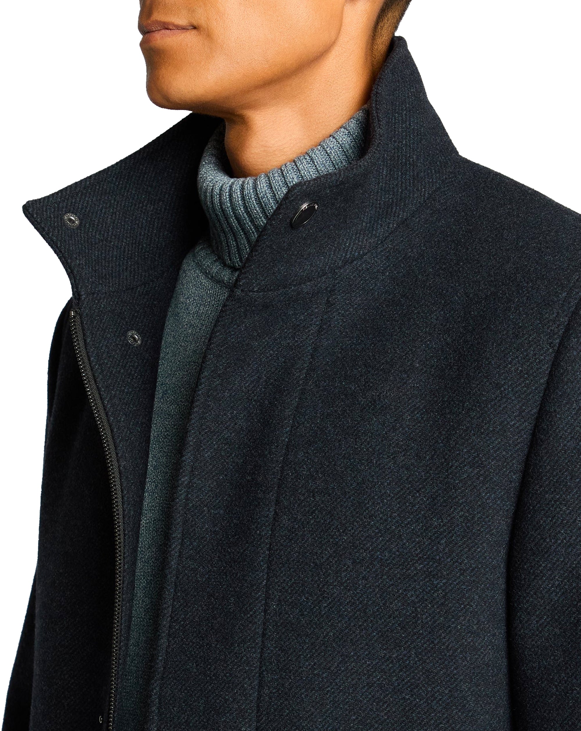 Remus Uomo Jacob Regular Fit Wool Blend Coat Navy