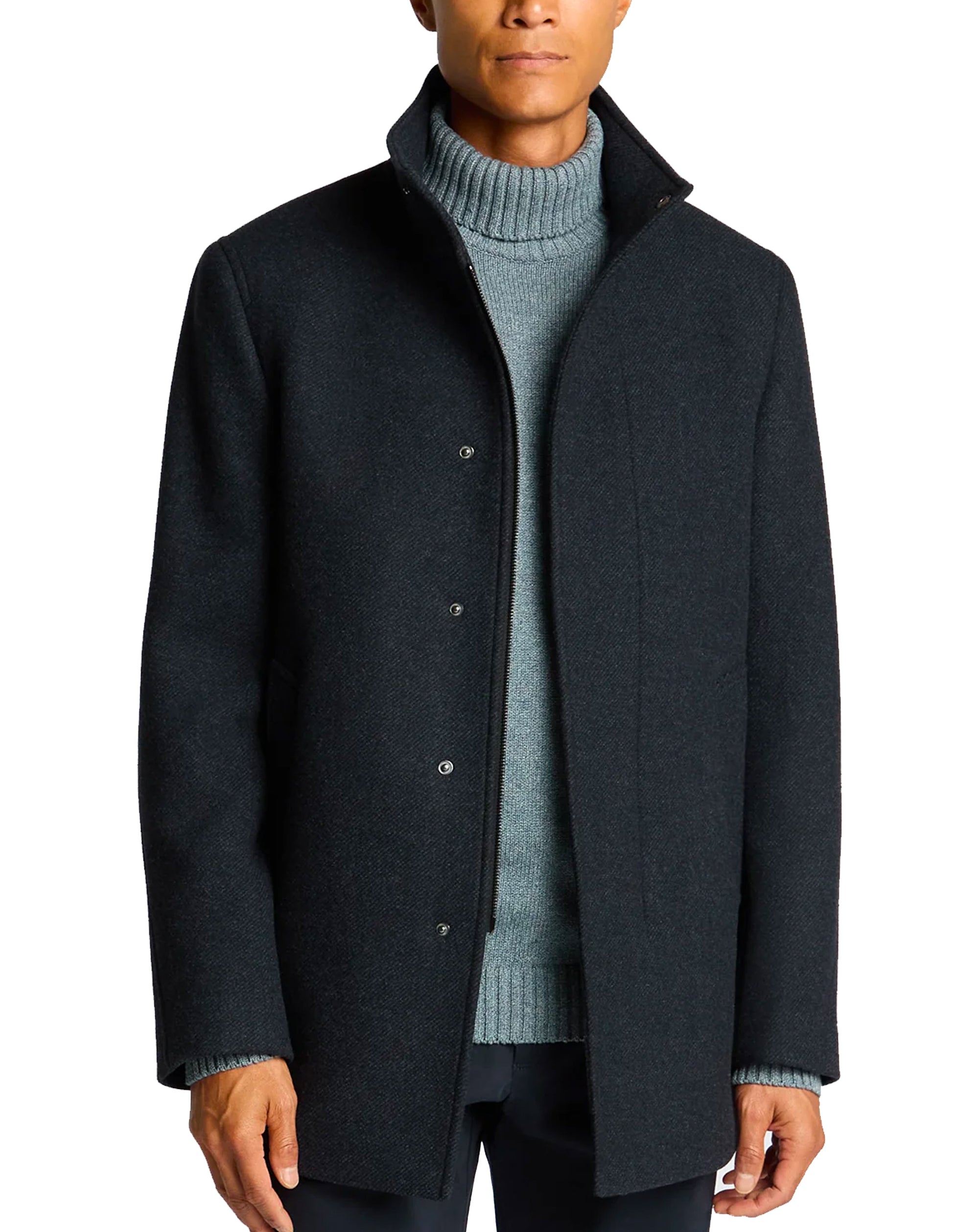 Remus Uomo Jacob Regular Fit Wool Blend Coat Navy