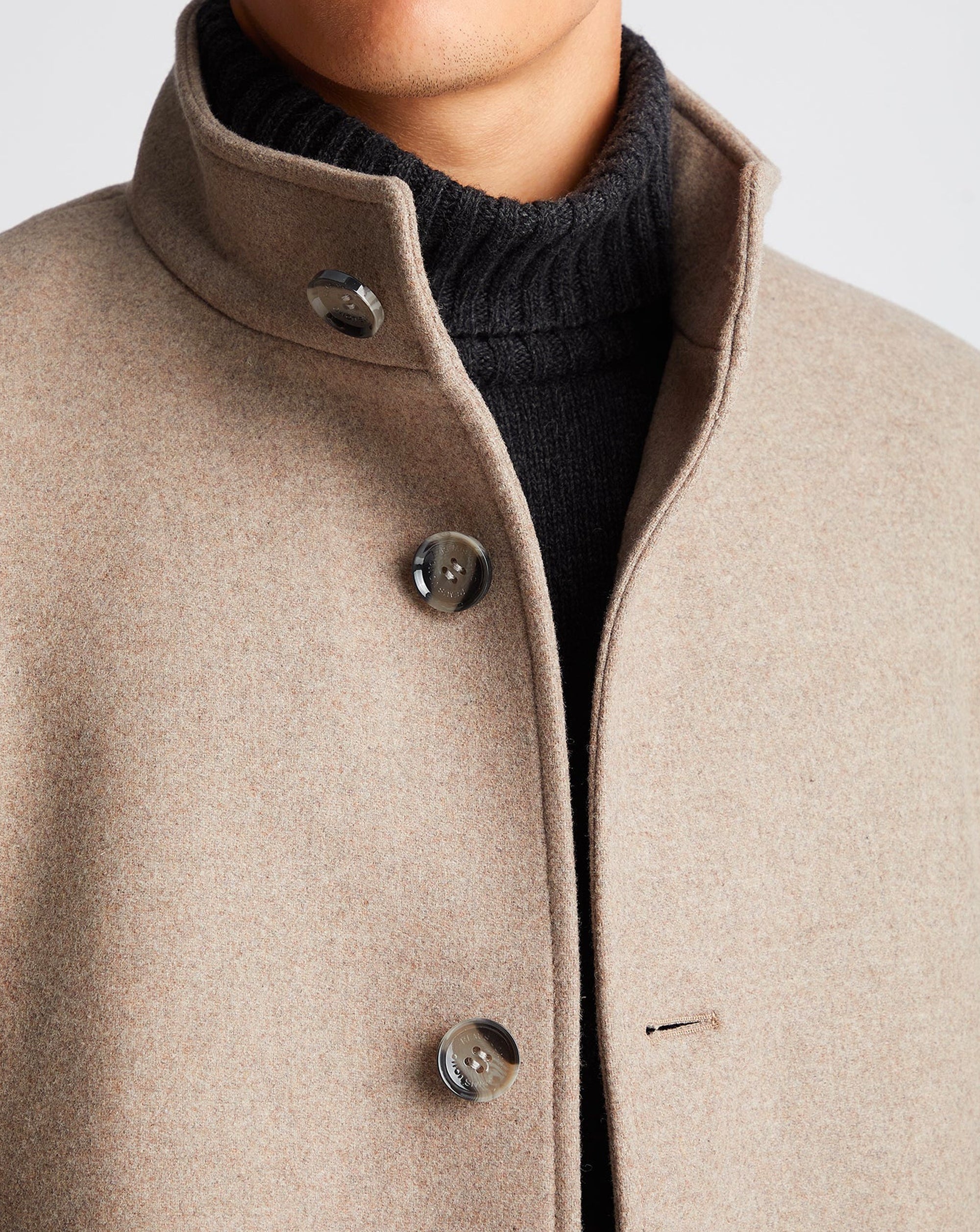 Remus Uomo Jonah Wool Rich Overcoat Beige