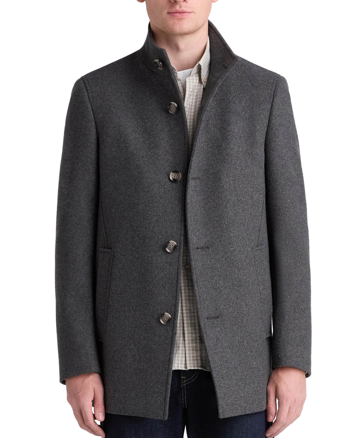 Remus Uomo Jonah Wool Rich Overcoat GREY