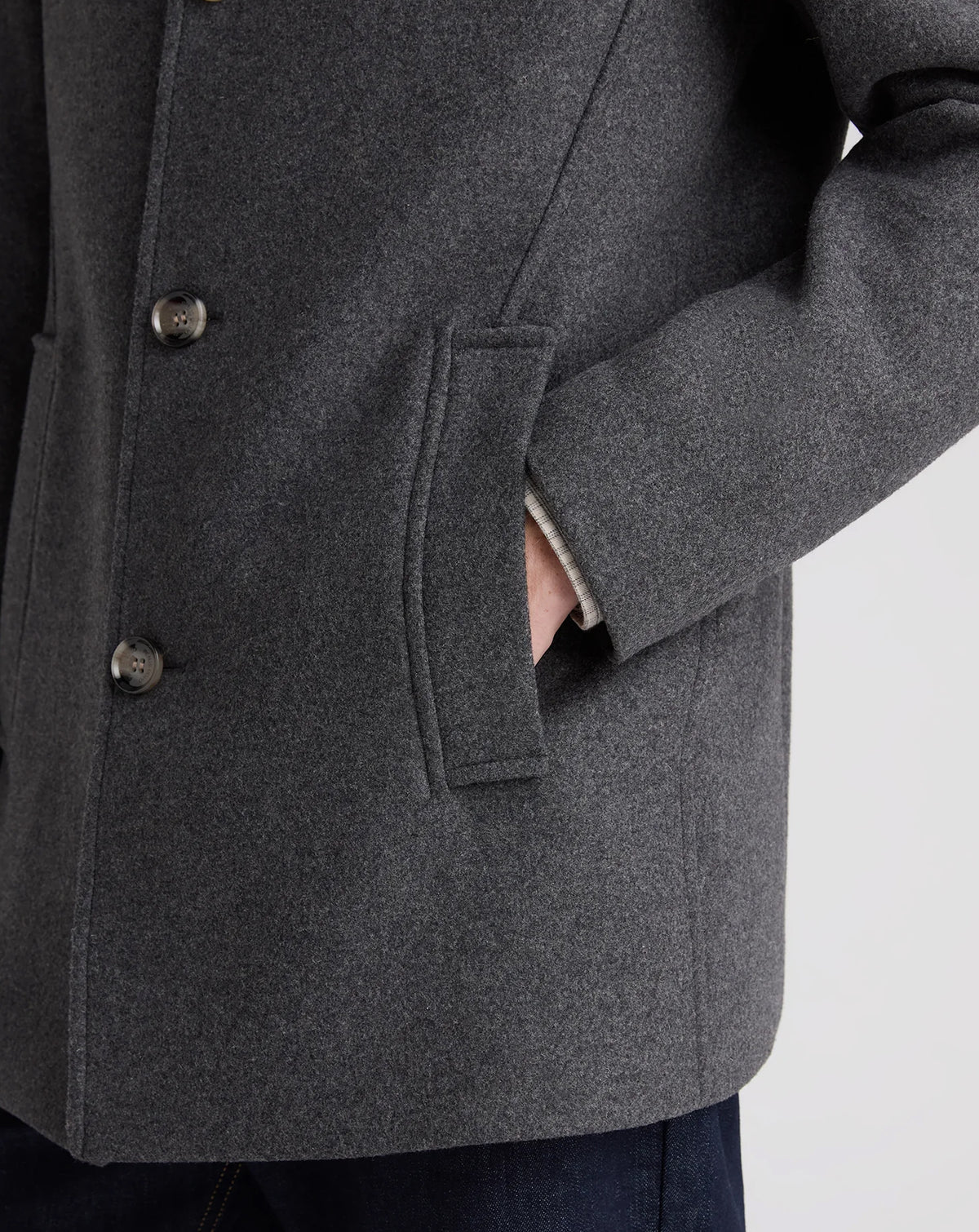 Remus Uomo Jonah Wool Rich Overcoat GREY