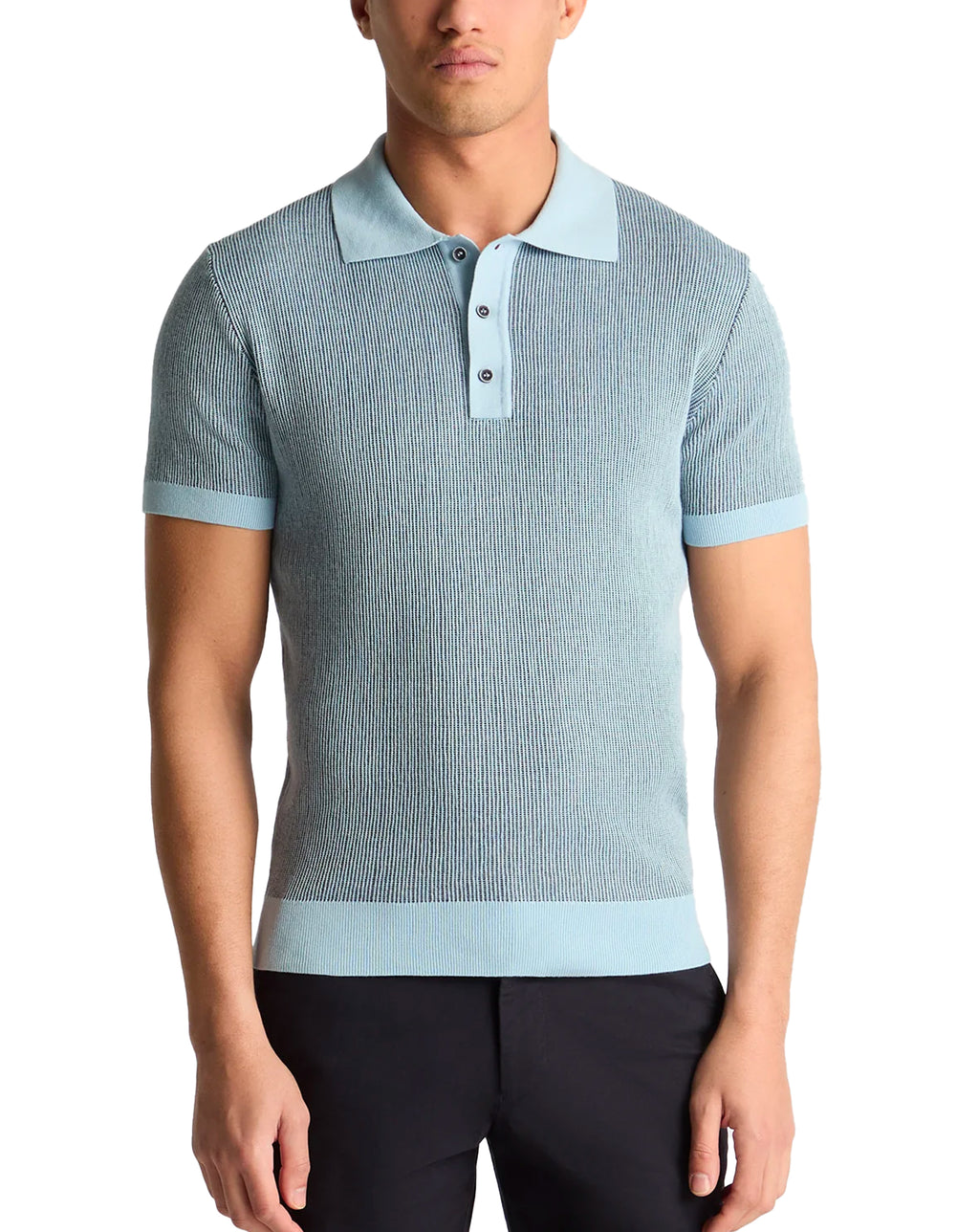 Remus Uomo Knitted Polo Shirt BLUE