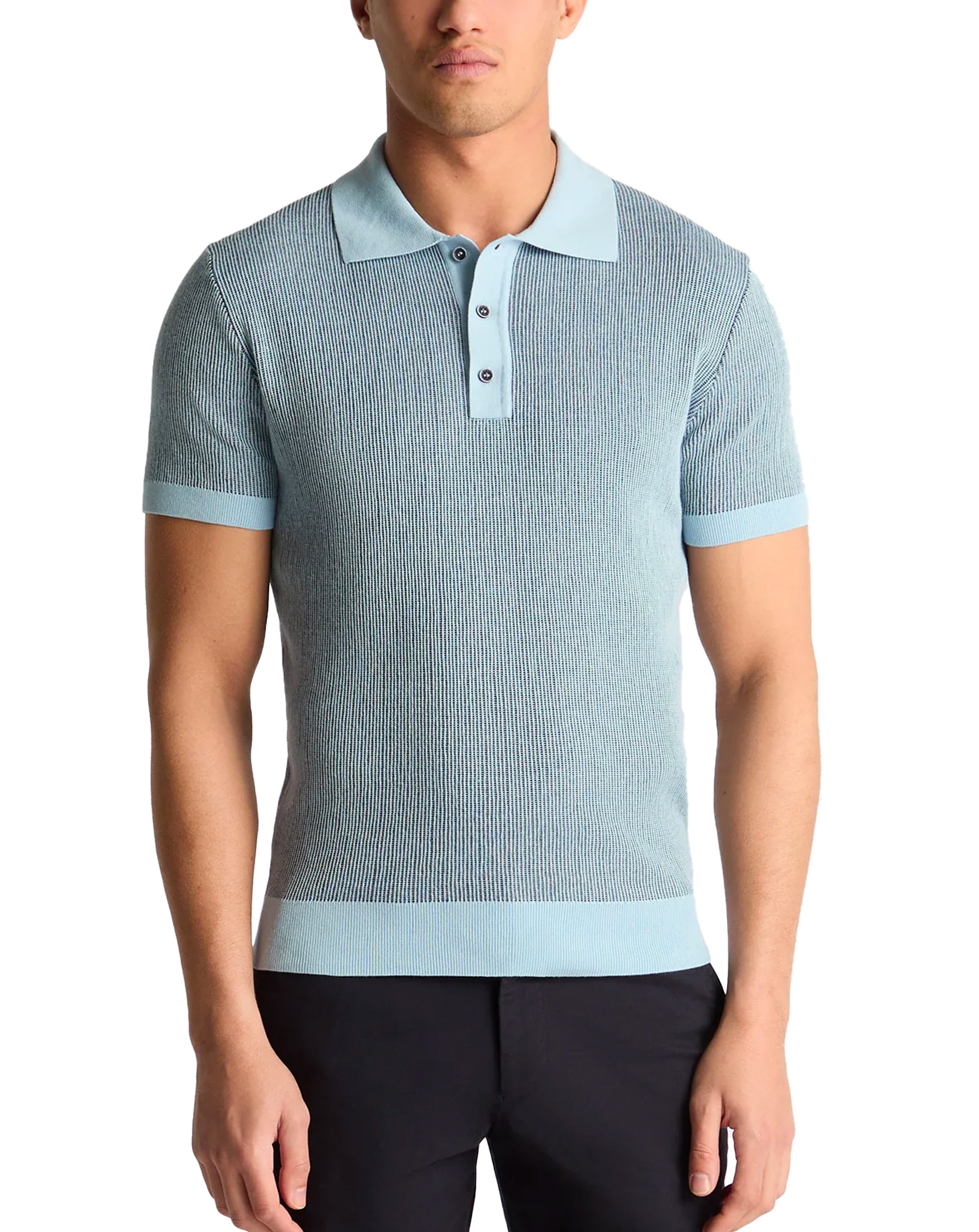 Remus Uomo Knitted Polo Shirt BLUE