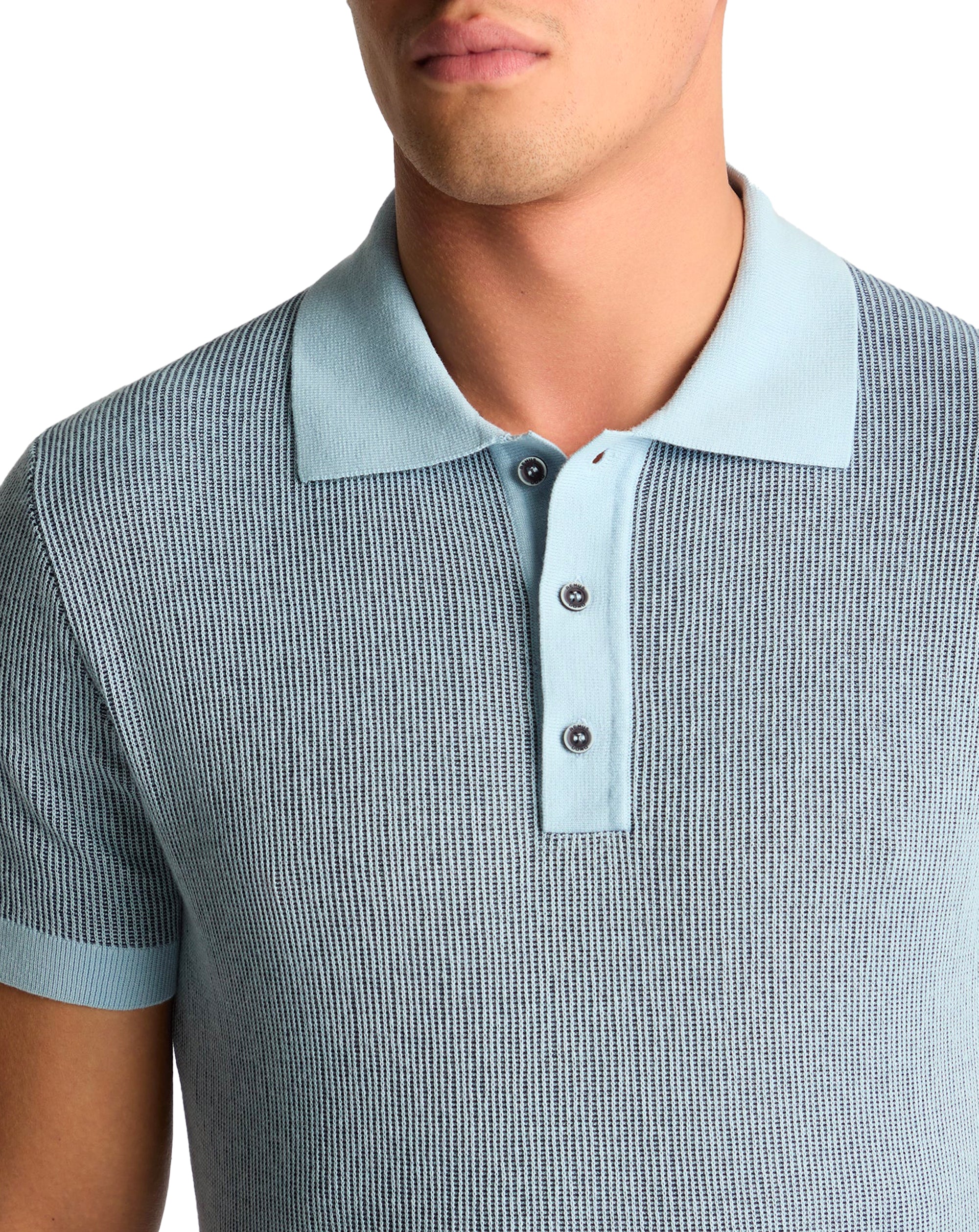 Remus Uomo Knitted Polo Shirt BLUE