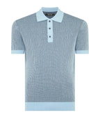 Remus Uomo Knitted Polo Shirt BLUE
