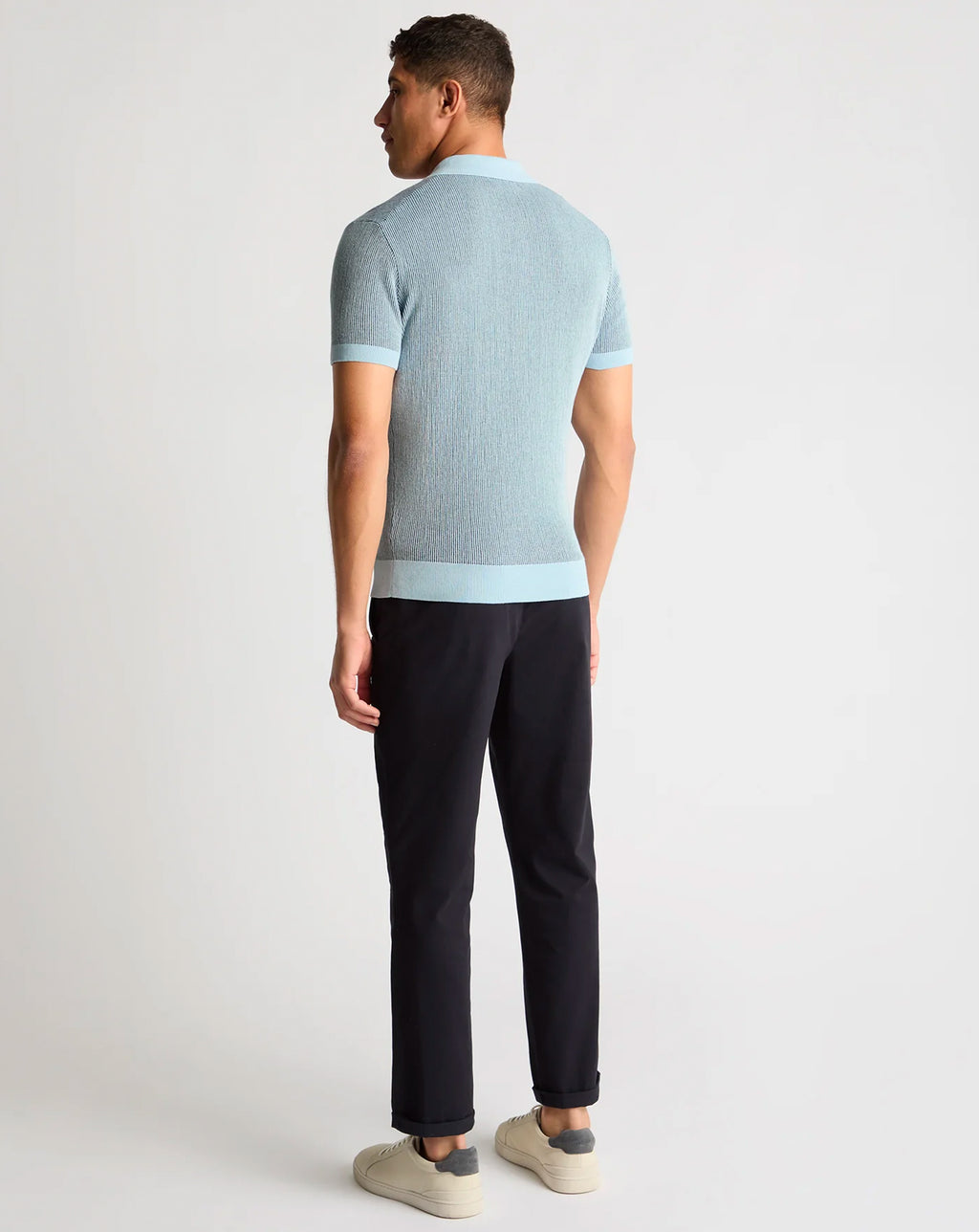 Remus Uomo Knitted Polo Shirt BLUE
