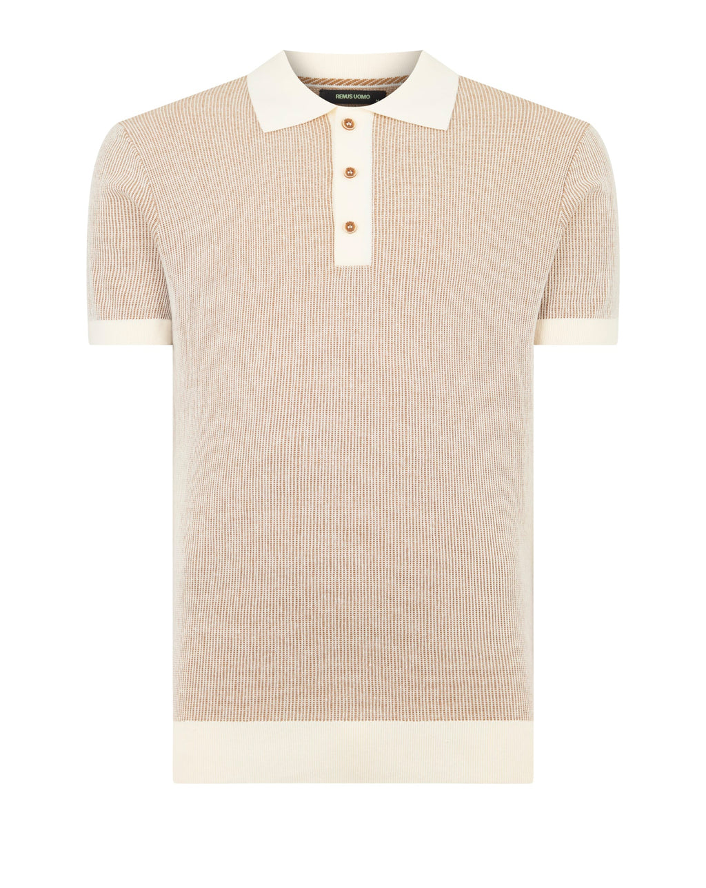 Remus Uomo Knitted Polo Shirt CREAM